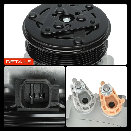 Miniatura 9 de A-Premium Compresor A/C con embrague compatible con Ford Fiesta 1.6L 2014-2019, Fiesta Ikon 1.6L 2014-2015