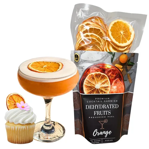 Rebanadas de naranja seca - Preserved Peel | 35± rebanadas - | Frutas deshidratadas para decorar cócteles y más | Calidad premium | Sin conservantes