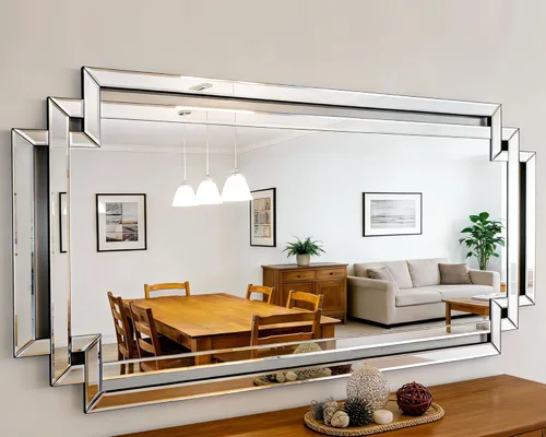 Miniatura 10 de Espejo decorativo para decoración de pared, elegante espejo de sala de estar de 24 x 36 pulgadas con piezas de vidrio y borde biselado, moderno