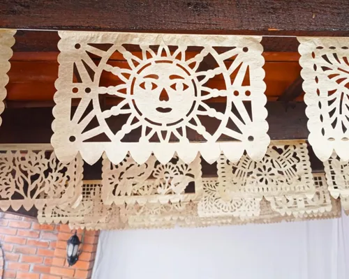 Miniatura 9 de Cartel de papel picado dorado – Cartel de papel picado dorado mate con purpurina para fiestas, bodas, despedidas de soltera, compromiso, baby