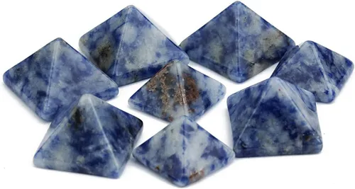 10 piezas de piedra natural cuadrada pequeña pirámide y vértebra con diseño de espalda plana, cuentas sin agujero para pulseras, collares, aretes,