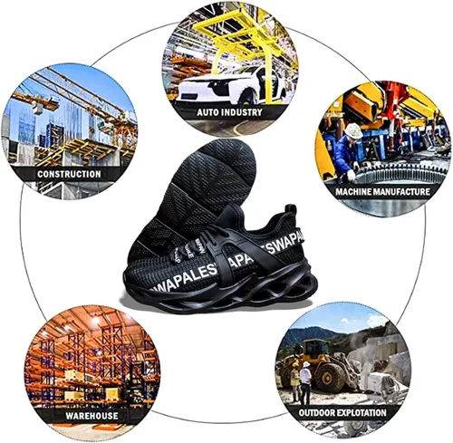 Miniatura 7 de Zapatos de seguridad para el trabajo para hombres y mujeres, zapatos de trabajo de construcción para senderismo, senderos y tenis.