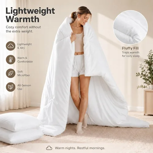 Miniatura 3 de Juego de edredón Beige de weigelia, estilo bohemio, tamaño individual, con edredón en crema y 1 funda de almohada - Juego de cama suave y ligero