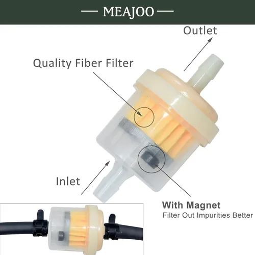Miniatura 3 de 3 filtros de combustible en línea 691035 493629 de 40 micras 1/4 pulgadas para Briggs Stratton, repuesto para motores Kawasaki 49019-0014 49019-7001