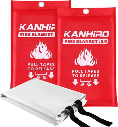 Miniatura 15 de Emergency Fireproof Cloak with Hood – KANHIRO 1076°F Heat Resistant Fire Escape Poncho, Extra Large Silicone Coated Fire Blanket Cape for Home