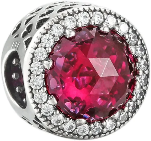 PANDORA 791725NCC - Dije de corazones radiantes color rojo Plata esterlina Circonita cúbica