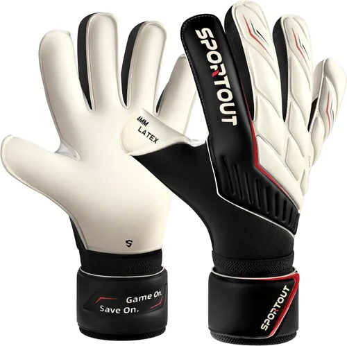 Miniatura 9 de Sportout Guantes de portero para jóvenes y adultos, agarre fuerte para las paradas más difíciles, con protección en los dedos y látex de 4+3MM