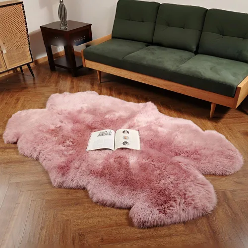 Miniatura 22 de IRIWOOL Alfombra de piel de oveja auténtica de alta calidad, piel de oveja australiana, esponjosa, de lujo, natural, de piel de cordero esponjosa