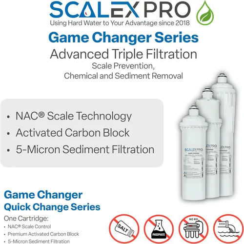 Miniatura 2 de Game Changer - Cartucho de filtro de agua de 12 pulgadas, compatible con cabezales de cambio rápido Everpure, Pentair, Omnipure de alta capacidad