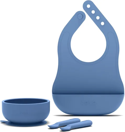 Miniatura 12 de Lalo First Bites - Juego de alimentación de silicona para bebés, suministros de destete para bebés, silicona no tóxica, incluye 1 babero, 2 Avena
