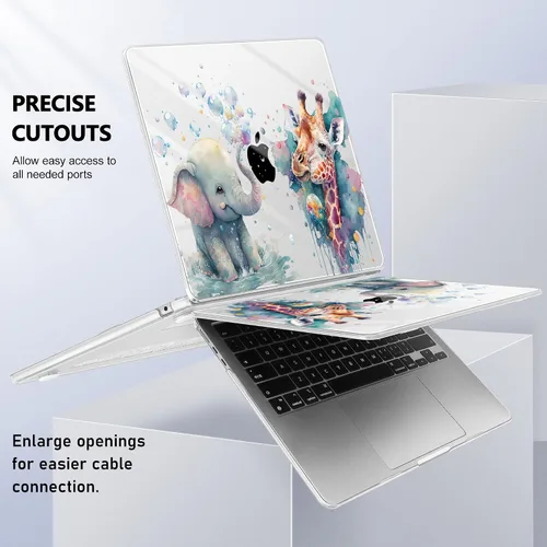 Miniatura 8 de Funda para MacBook Air 2026/2025/2024/2023 de 15 pulgadas M5 A3448/M4 A3241/M3 A3114/M2 A2941, elegante funda protectora rígida para MacBook Air