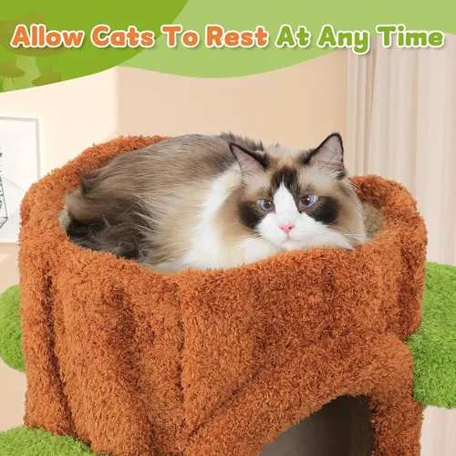 Miniatura 7 de Torre de árbol de lujo para gatos de interior, árbol para gatos de 88.6 pulgadas de alto, centro de actividades de muebles de varios niveles
