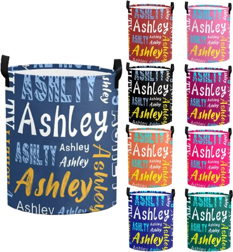 Miniatura 18 de Cesta de lavandería personalizada con nombre, cesta de lavandería plegable con asa para baño, sala de estar, dormitorio Color: 13
