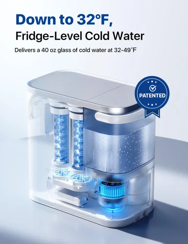 Miniatura 7 de NOVETE Filtro de Agua de Ósmosis Inversa para Encimera, Agua Fría UV hasta 32℉, Certificado NSF/ANSI 42/58, 4:1 Pura a Desagüe, Sin Instalación