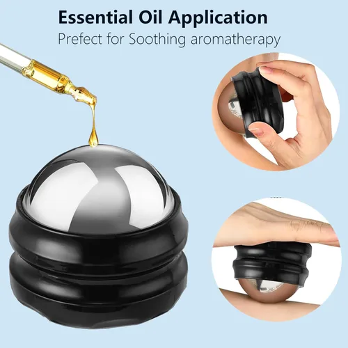 Miniatura 3 de Bola de rodillo de masaje frío, bola de masaje de acero inoxidable para alivio de terapia de frío y calor, rodillo para músculos tejido profundo