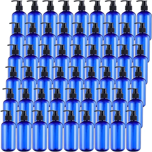 Miniatura 8 de 48 piezas dispensador de bomba de loción recargable dispensador de jabón de manos champú acondicionador plástico vacío 8oz/250ml transparente