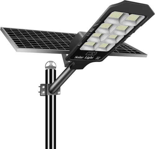 Miniatura 9 de Farolas solares para exteriores, luces de inundación solares de 4600 W, IP67, impermeables, 6500 K, 504 LED, luz de seguridad comercial con control