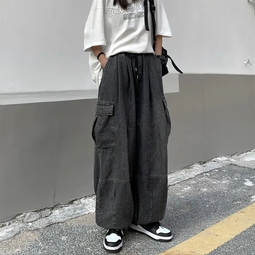 Miniatura 2 de Y2K - Pantalones de mezclilla holgados Emo Cyber Cargo Grunge Vintage Demin Ropa estética Hiphop Jogger Pantalones deportivos góticos Streetwear