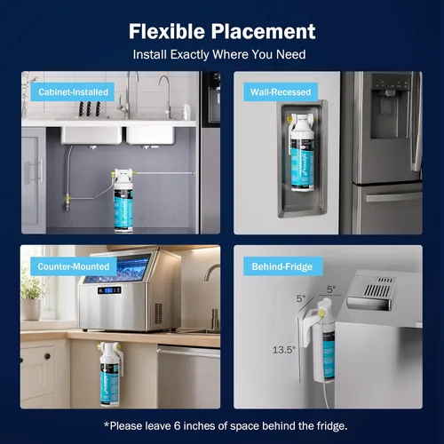 Miniatura 7 de Frizzlife Sistema de Filtro de Agua en Línea para Refrigerador, Máquina de Hielo, Debajo del Fregadero, Certificado 0.5 Micron, Reduce Cloro, Plomo