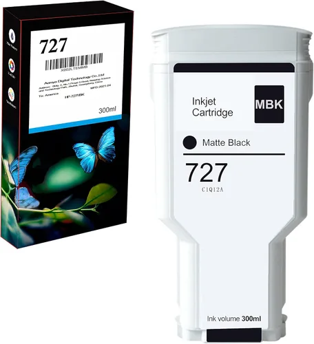 Aomya Compatible HP727MBK HP727 Cartucho de tinta negro mate 10.5 fl oz para impresoras HP DesignJet T920 T930 T1500 T1530 T2500 T2530 (C1Q12A)
