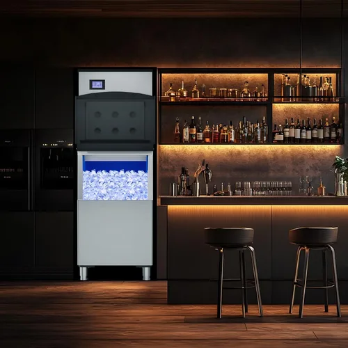Miniatura 6 de Máquina comercial para hacer hielo 480LBS/24H, contenedor de almacenamiento de 360 libras, listo para hielo en 8-15 minutos, modo de autolimpieza