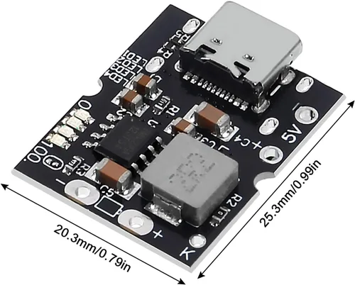 Miniatura 5 de 12 unidades tipo C USB 5V 2A Step-Up módulo de alimentación convertidor de aumento de batería de litio placa de protección de carga con indicador