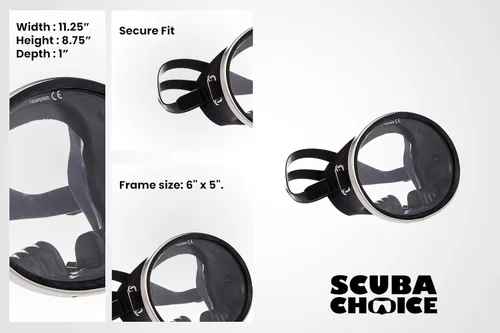 Miniatura 2 de Scuba Diving Mask, Oval Tempered Glass Snorkel Mask with Comfortable Classic Rubber, Snorkeling Gear for Adults, Swimming & Freediving Goggles for