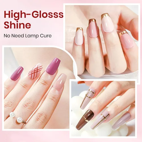 Miniatura 5 de Juego de esmaltes de uñas de 12 colores, secado rápido, esmalte de uñas natural natural rosa nude sin gel, esmalte de uñas de secado rápido