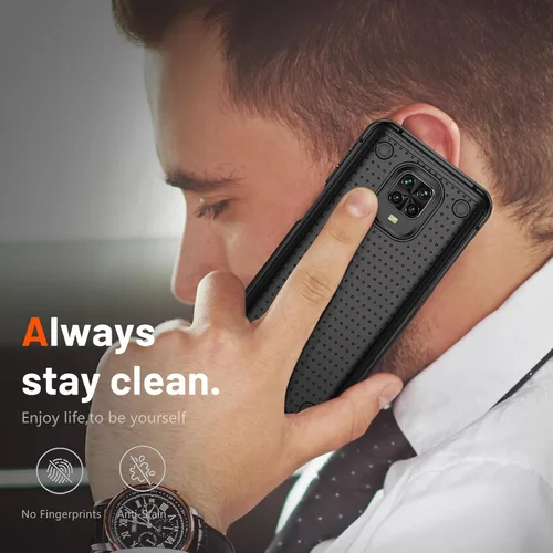 Miniatura 6 de Jeylly Funda para Xiaomi Redmi Note 9 Pro con protector de pantalla de vidrio templado [2 unidades], resistente a prueba de golpes, funda protectora