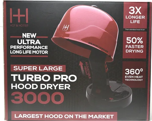 Miniatura 3 de Annie Hot & Hotter - Secador de campana iónico de cerámica grande – Secador de pelo profesional con altura ajustable, 3 ajustes de calor