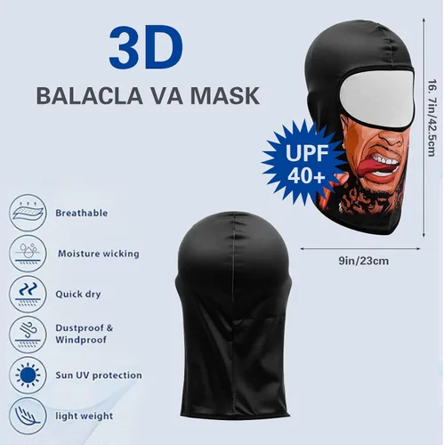Miniatura 3 de Pasamontañas Máscara Estampado 3D Máscara de Cara Completa Polaina de Cuello Refrescante Protección Solar Cubierta Facial Máscara Resistente al