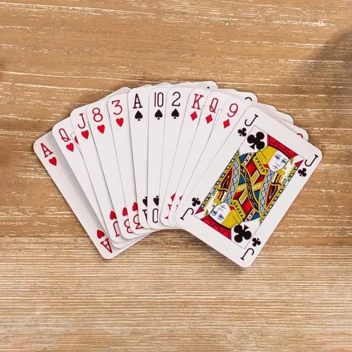 Miniatura 4 de Entretenimiento con cartas Caspari de doble baraja de puente, tipo jumbo, a cuadros