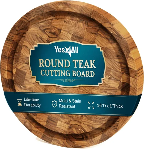 Miniatura 10 de Yes4All Tablas de cortar de acacia duraderas para cocina, [17''L x 13''A x 1.5" de grosor] Tabla de cortar de veta final mediana, tablas de cortar