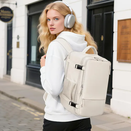 Miniatura 2 de Mochila de viaje Beraliy aprobada por aerolíneas para hombres y mujeres, Beige, Grande, Mochilas de viaje Negro