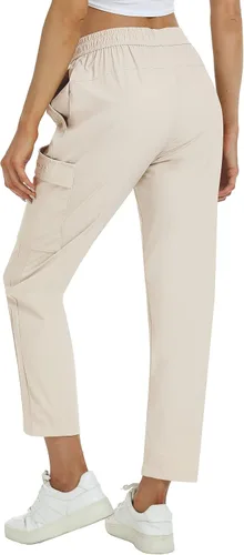 Miniatura 3 de MoFiz Pantalones de senderismo para mujer de secado rápido ligeros pantalones de tobillo con bolsillos