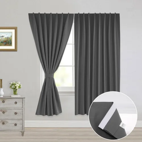 Miniatura 24 de Muamar Cortinas opacas sin taladro, paneles de cortina para ventana fáciles de instalar, juego de 2 paneles de cortinas portátiles para dormitorio