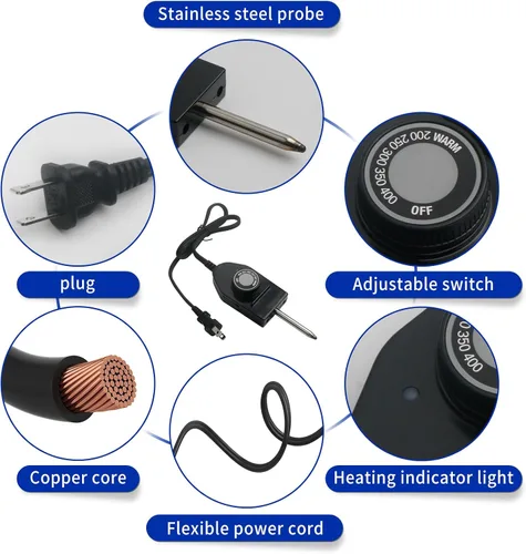 Miniatura 4 de 06900 Sonda Termostato de Control de Temperatura Cable para Presto Electric Skillets Parrillas Planchas 1 & 3/8" Espacio entre Terminales Control