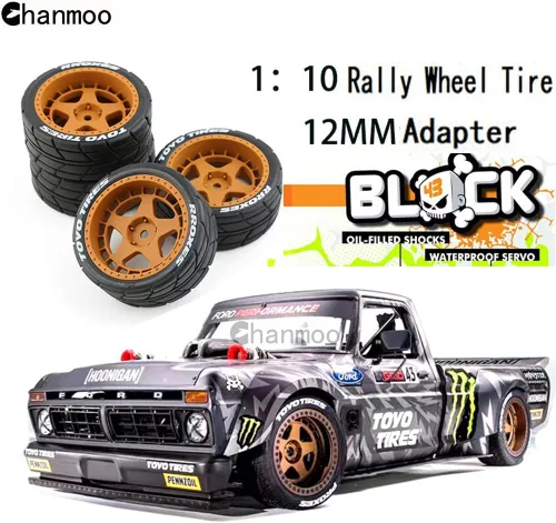 Miniatura 7 de 1/10 RC On Road Neumáticos hexagonales de 0.472 in, llantas de plástico y neumáticos de goma para 1:10 Rally Racing Drift Touring CarTamiya XV01