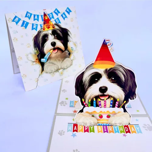Miniatura 48 de Tarjeta de cumpleaños de perro Beagle 3D emergente – Felicitación de feliz cumpleaños para los amantes de los perros – Tarjeta desplegable
