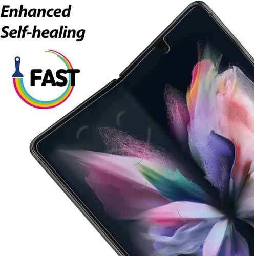 Miniatura 5 de Whitestone Dome [1 juego de 3 piezas] para Galaxy Z Fold 3 Protector de pantalla de alta calidad antigolpes, transparente HD, película EPU