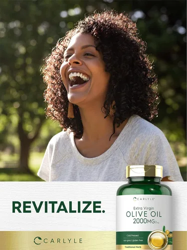 Miniatura 6 de Carlyle Aceite de oliva extra virgen de 2000 mg 120 cápsulas de gel suave prensado en frío Suplemento herbario sin OMG y sin gluten