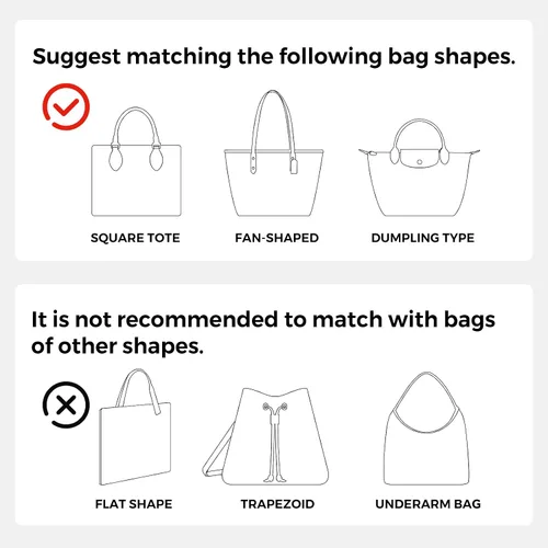 Miniatura 7 de Organizador de bolso con cremallera (32, beige) Organizador grande de bolsas de mano, múltiples bolsillos en posición de taza y paraguas, divisores