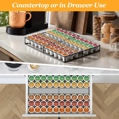 Miniatura 5 de Cajón para cápsulas de café, soporte expandible para tazas K compatible con Keurig K-Cup, organizador de cajones de taza K con capacidad para 30-60