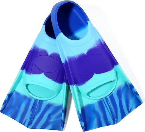 Miniatura 2 de Aletas de natación para niños, aletas cortas para niños y jóvenes, aletas de natación para entrenamiento de natación para niños, niñas, niños Azul