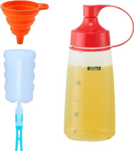 Miniatura 8 de Botellas exprimibles de condimentos para salsas, panqueques de plástico – boca ancha para cocina, ketchup mostaza, botella vacía para glaseado