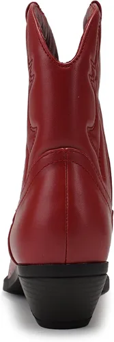 Miniatura 2 de Soda Botas de tobillo con costuras occidentales vaqueras para mujer, botines cortos con punta puntiaguda, talla S
