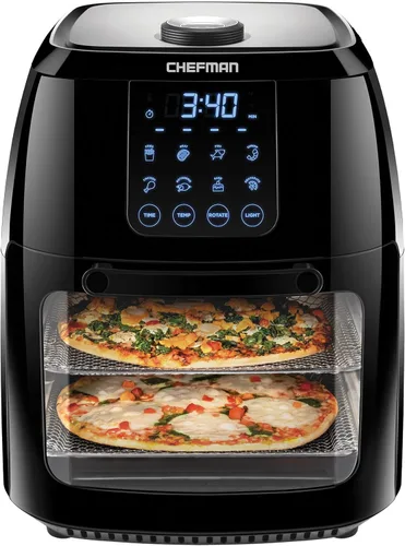 Miniatura 11 de Chefman Horno freidora de aire 5 en 1 de 12 cuartos de galón con temporizador digital, pantalla táctil y 12 ajustes preestablecidos, horno