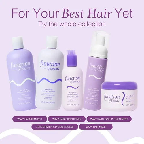 Miniatura 6 de Function of Beauty Acondicionador para cabello ondulado, XL - Acondicionador sin sulfatos para una textura ondulada natural - Ligero, Blanco hueso