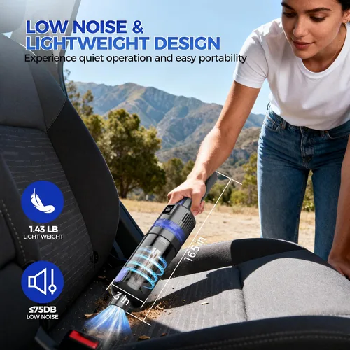 Miniatura 6 de Aspiradora de Mano Inalámbrica Recargable de 2 Velocidades Aspiradora Inalámbrica Portátil 3 en 1 con Estación de Carga, para Coche, Hogar