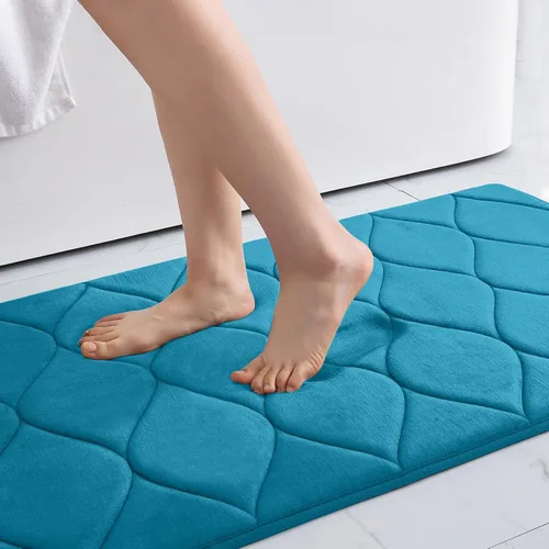 Miniatura 34 de Colorxy - Alfombra de baño de espuma viscoelástica, ultrasuave y antideslizante, absorbe el agua, lavable a máquina, tapete para suelos de ducha